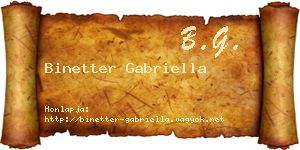 Binetter Gabriella névjegykártya